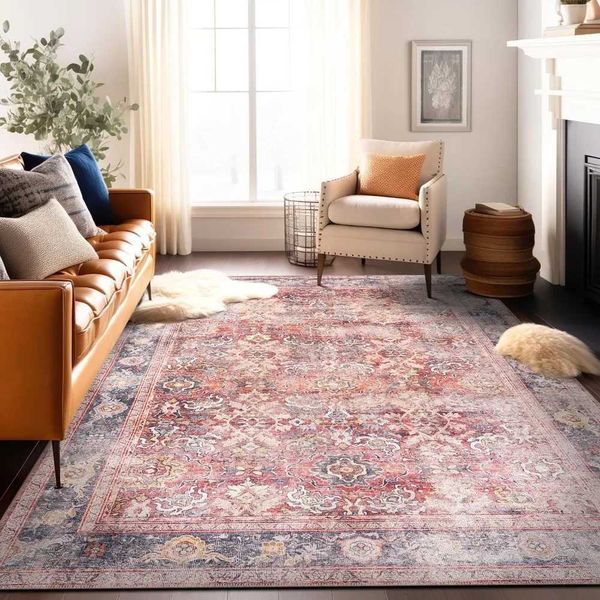 Máquina de fronteira vintage Ranta de área não deslizante Ideal para sala de estar BedroomkitcheNentrywayc241227