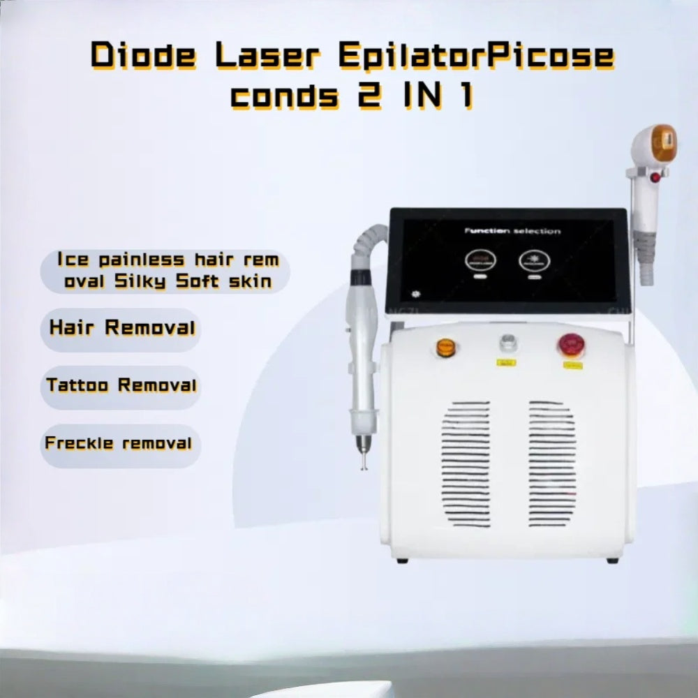 3500W 808nm 3 Wavelength Diode Laser 2 in 1 Picosecond Laser Tattoo Removal and Hair Removal Machine