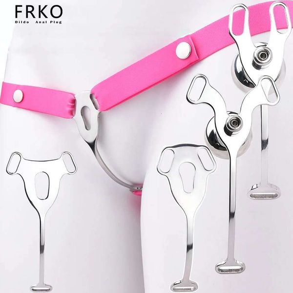FRKO 2025 New Metal Negative Chastity Cage Elastic Belt Device Male To Female Mimic Pussy With Urethral Inverted Bdsm Men