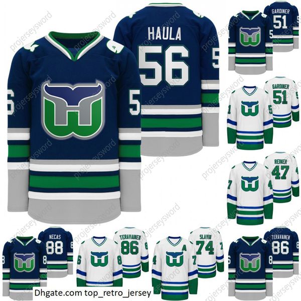 Hartford Heritage 2022 Whalers Night Hockey Jersey Erik Haula van Riemsdyk Jaccob Slavin Teuvo Teravainen Martin Necas Lucas Wallmark Jersey