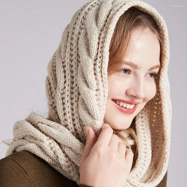 Wraps Scarf Thickening Warm Circle Solid Color Scarves go Knitted Fashion Crochet Ring Neck Winter scarf designers