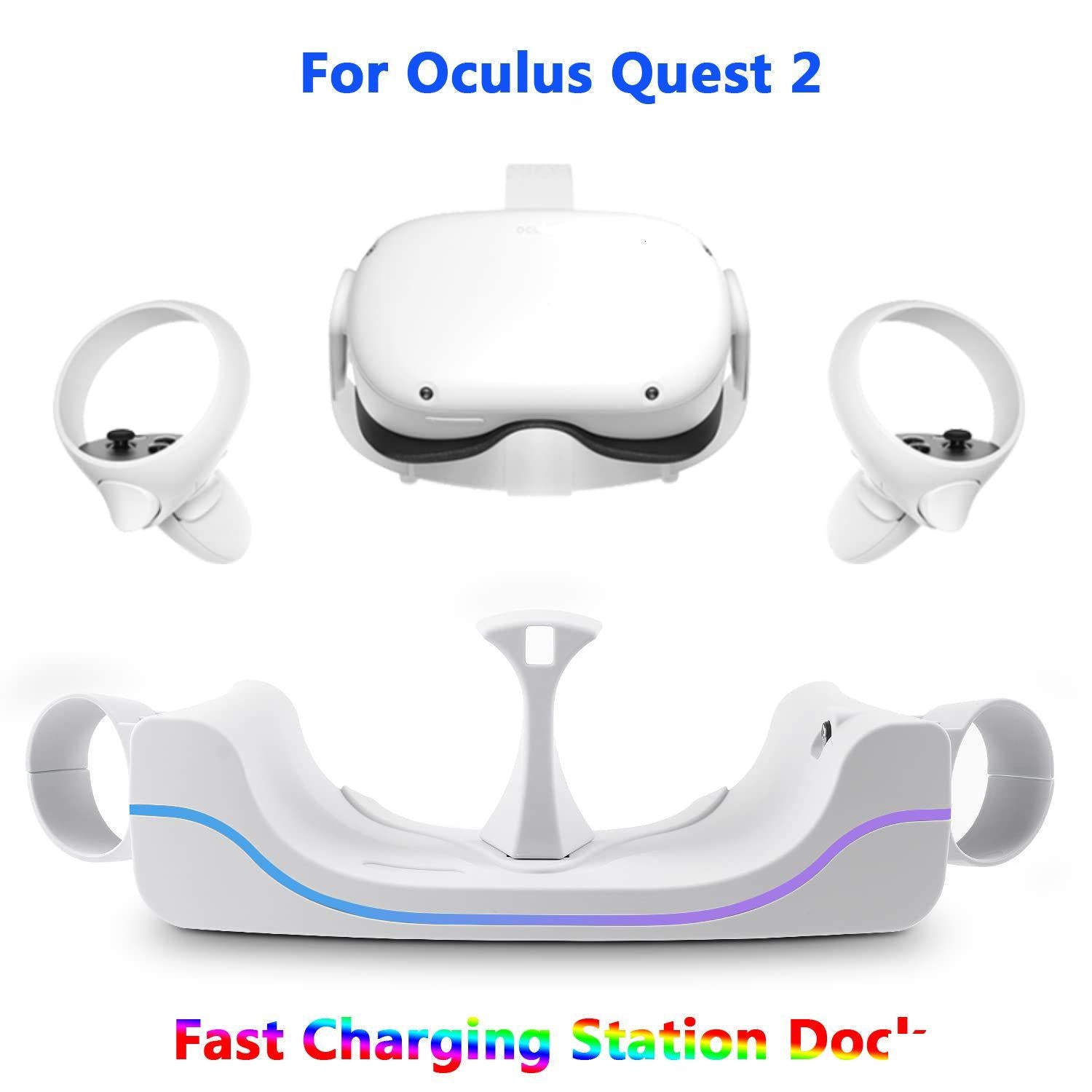 Vr Glasses For Ocus Quest 2 Fast Charging Station Dock Holder Usb Type-C Magnetic Charger Stand Headset Controller Drop Delivery Games Opj