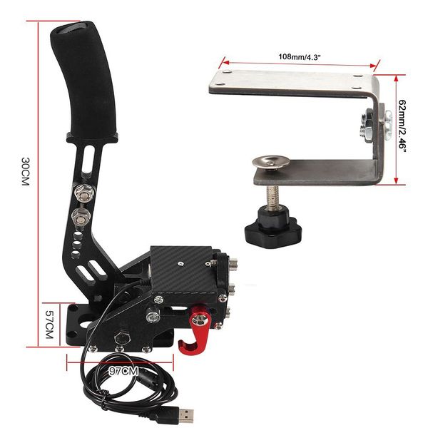 USB Handbrake SIM For G25-27-29 T300 T500 PC Racing Games Fanatecosw Dirt Rally Hand Brake System Red Black Blue HB-1009
