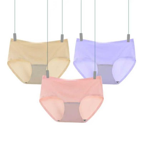 Panties 7-12 Years old Girls Panties Ice Silk Underwear Solid Color Seamless Underpants Girls Briefs Breathable Lingerie H240906