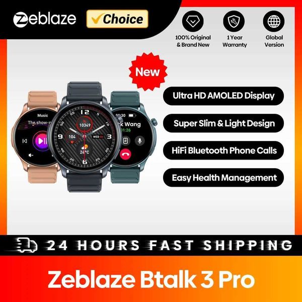 Zeblaze Btalk 3 Pro smartwatch AMOLED display high fidelity phone health and fitness tracking Y241114