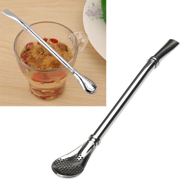 Stainless Steel Tea Strainers Filter Spoon Coffee Mixing Tea Infuser Filter Straw For Loose Tea Kitchen Accessories