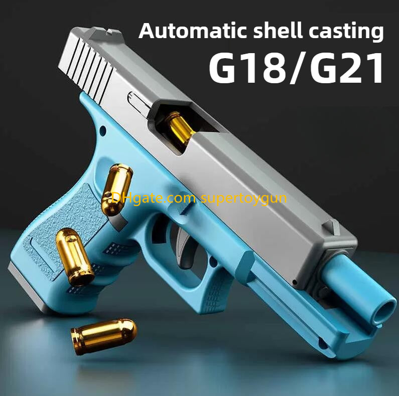 G17-G21 Pistol Soft Bullet Toy Gun Manual Shell Ejection Blaster Launcher Child Model Boys Birthday Gifts Outdoor CS Pubg Games Foam Dart