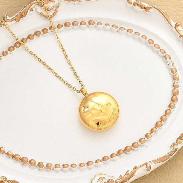 Collares colgantes de constelación de circonita cúbica transparente de acero inoxidable 304