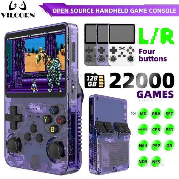 Portable Game Players New R36S Retro Handheld Console Linux System 3.5-inch Screen Pocket Video Player 22000 Games PS1 Gift H250114
