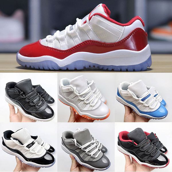 Jumpman 11s kids basketball shoes Low Cool Grey black boys sneaker designer cherry trainers baby kid youth toddler infants children boy girl