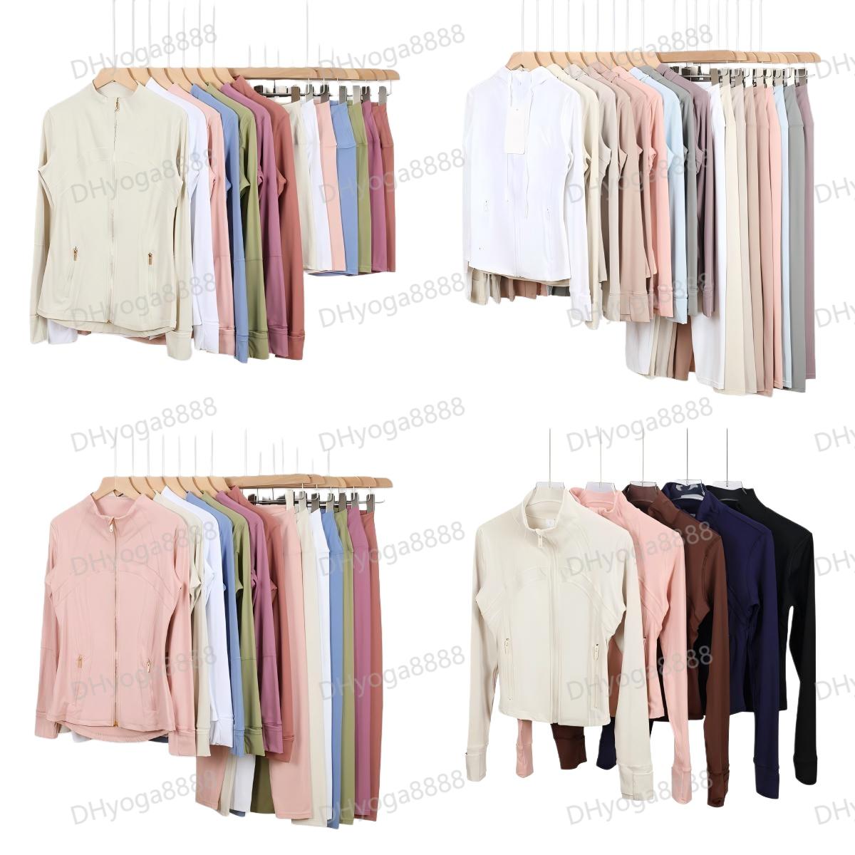 Yoga Jacket Free ship Women Define Workout Sport Coat Fitness Sports Quick Dry Activewear Solid Golden Zip Up Sweatshirt Sportwear jump girl close s