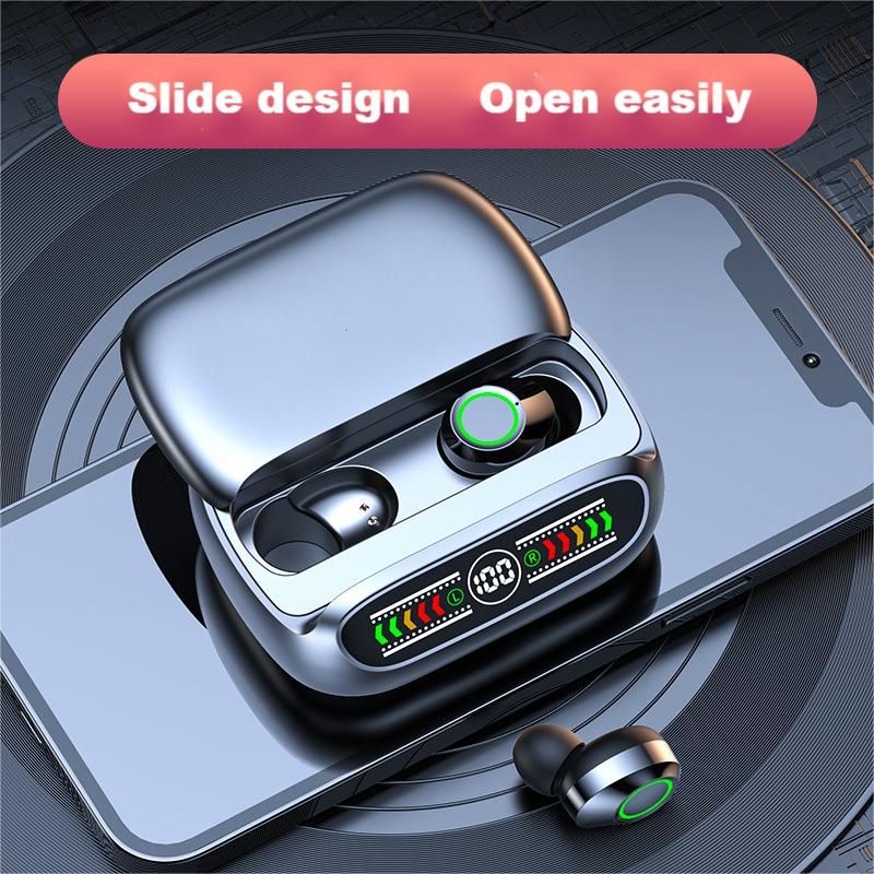 Wireless Earphone Slide cover Fingerprint control BQ50 TWS Bluetooth headset In-ear Built-in Microphone LED display High quality Headphone Sport Ear