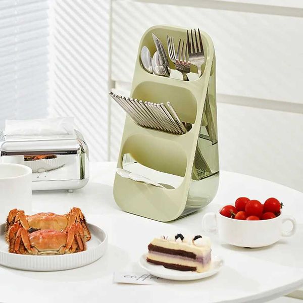 Utensil Racks 3 Layers Kitchen Cutlery Organizer For Table TopSpoon Fork Chopsticks Silverware Holder Utensil Storage Drainer Rack S247304
