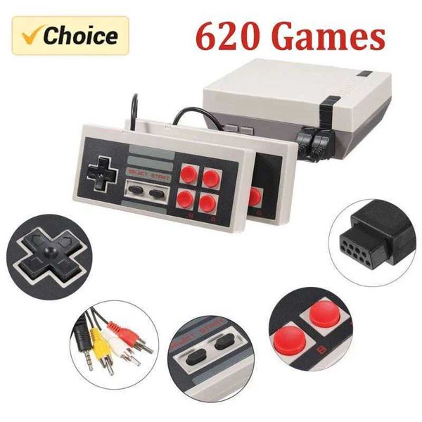 Mini TV handheld home entertainment video game console AV output retro built-in 620 classic games dual game board game player Y241109