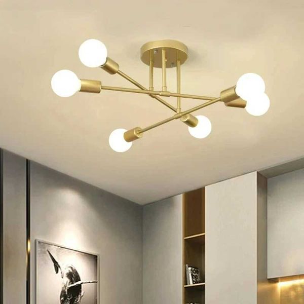 Nordic Minimalist Pendant Light Ceiling Lamp LED Chandelier Suitable for Bedrooms Living Rooms Black Gold Lighting Decoration Z250120