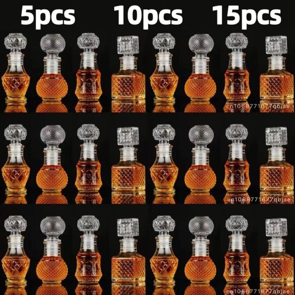Wine Glasses 5 10 15 Pcs Whisky Glass Bottle 50ml Liquor Wedding Gift Mini Dispenser For Alcohol Decanter Pot Honey Jar Bar Accessories 2309
