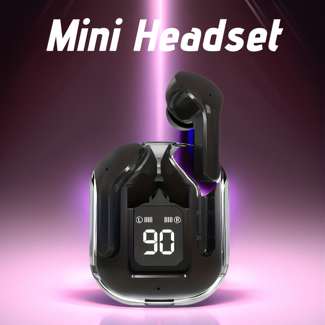 TEMU Transparent Wireless Earbuds With Voice Call Noise Reduction, Wireless , Type-c Charging Sleek , Perfect Gift For Couples, Earbuds Wireless,