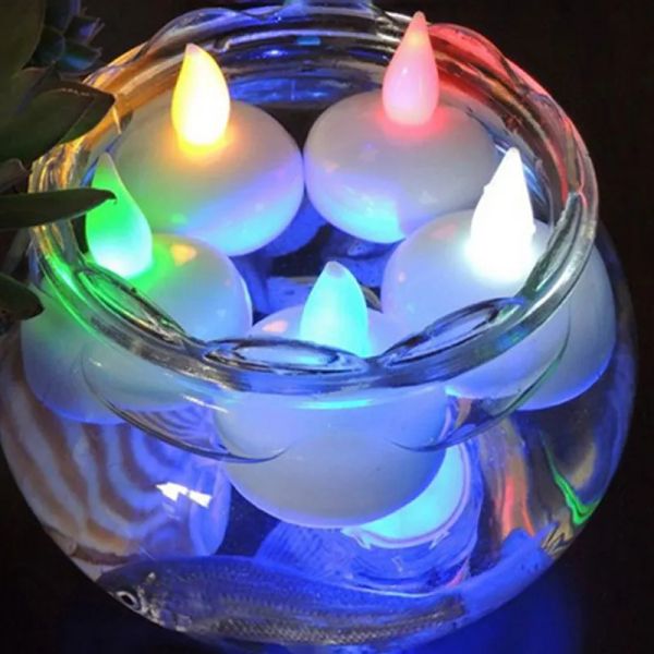 Waterproof LED Tea light Battery Operated Floating Flameless Tea Candles Light for Wedding Birthday Christmas Party Decoration 121 LL
