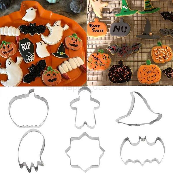 6pcs Halloween Cookie Cutter Mold Pumpkin Ghost Bat Biscuit Chocolate Molds Baking Cake Decorating Tool Halloween Party SuppliesCL240725