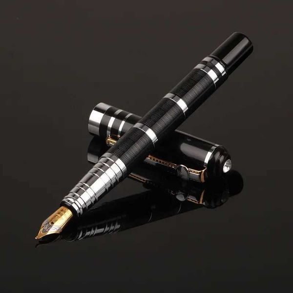 Alta qualidade Metal Black and White Padrão de luxo Escola de negócios Office Student Ofteries Pen New Ink Pen Pen Pen Y250116