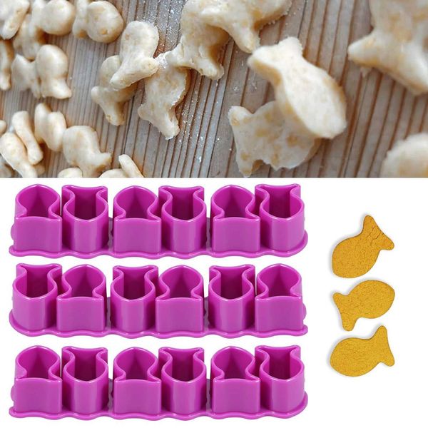 3 to 18Pcs Cookie Cutters Plastic Fish Cookie Cutter Baking Mold Pressable Biscuit Mold Cookie Stamp Kitchen Baking Pastry tools Z250116