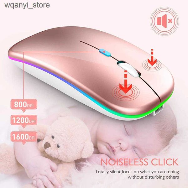 Mice 2.4GHz Wireless Mouse Bluetooth Mouse Mice Rechargeable Mouse Silent Mouse LED Backlit USB Gaming Mouse 1600DPI for PC Laptop L240910 L