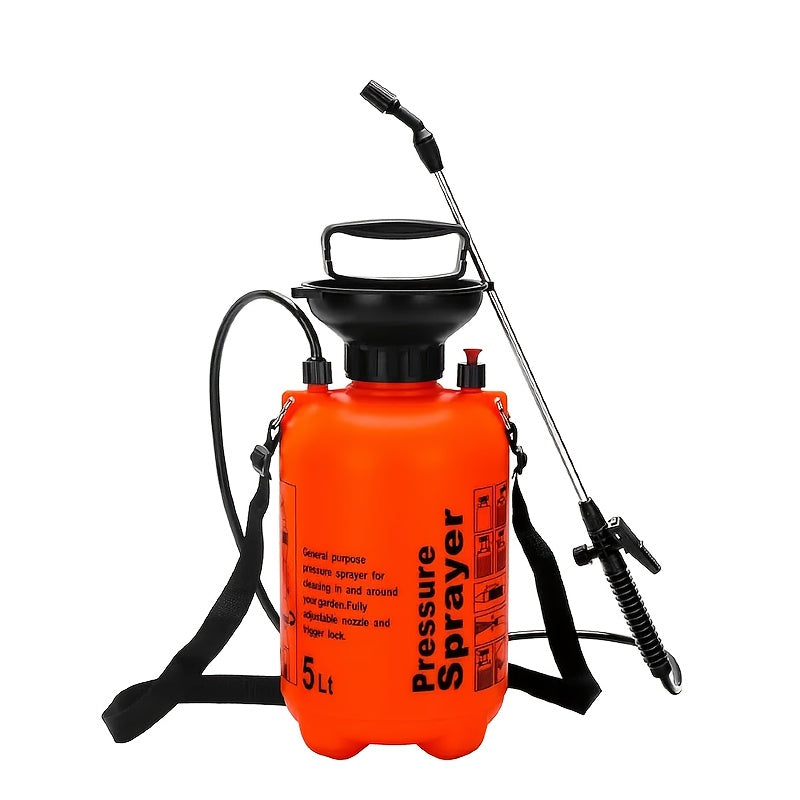 TEMU Heavy-duty Manual Garden Sprayer With Hand Pump - Leakproof Pressure Sprayer, Adjustable Nozzle For Lawn Care, Control, Plant Watering, Cleaning