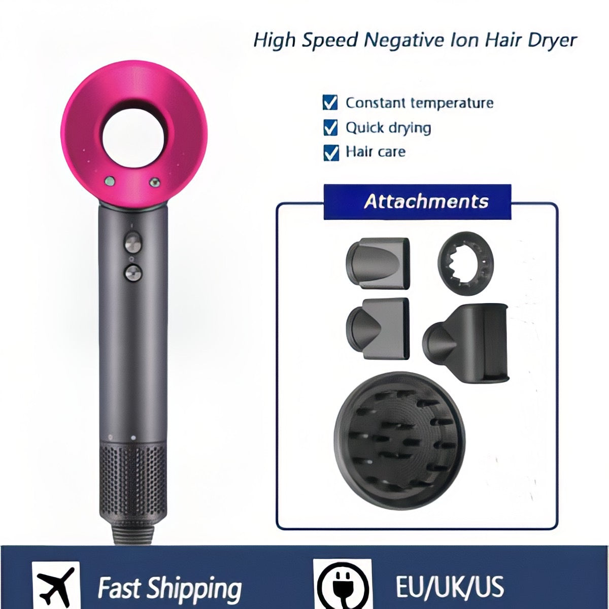 HD08-16 HS05 HT01 Hair Curler Straightener Hairdryer multi nozzles multi-functional negative ion Adjustable Temperature Professional Electric Hair T