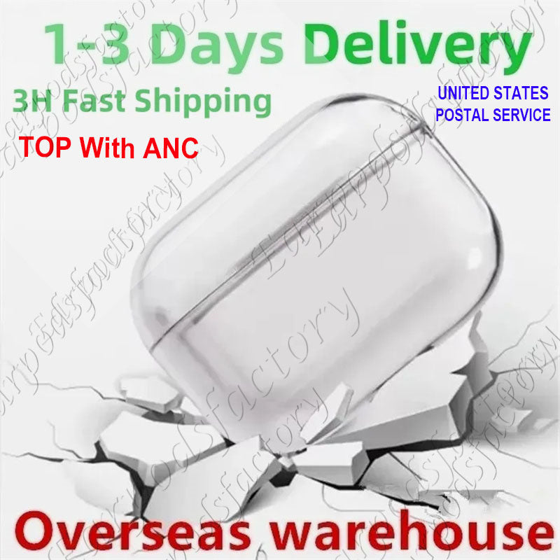 USA Stock For ANC Top Quality airpodsPro 2 2nd airpodspro 4 Earphones Air 4 3rd Bluetooth Headphone Accessories Silicone Wireless earphone earbuds P