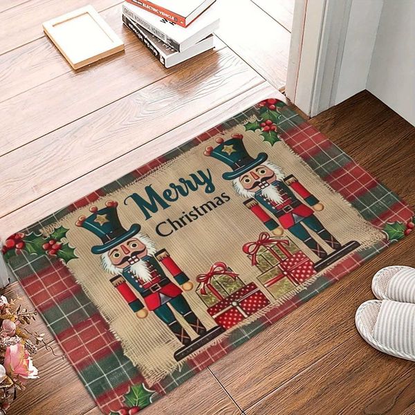 Christmas Nutcracker Holiday Design Welcome Door Mat Home Decoration Kitchen Lobby Balcony Carpet Christmas Decoration X241024