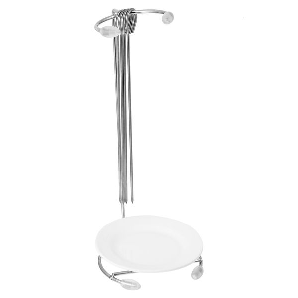 BBQ Grills Skewers Grilling Skewer Stand Kabob Stainless Steel Kebab Rack Bbq Sticks Metal Grill Hanging Barbecue Vertical Holder Hanger dsf