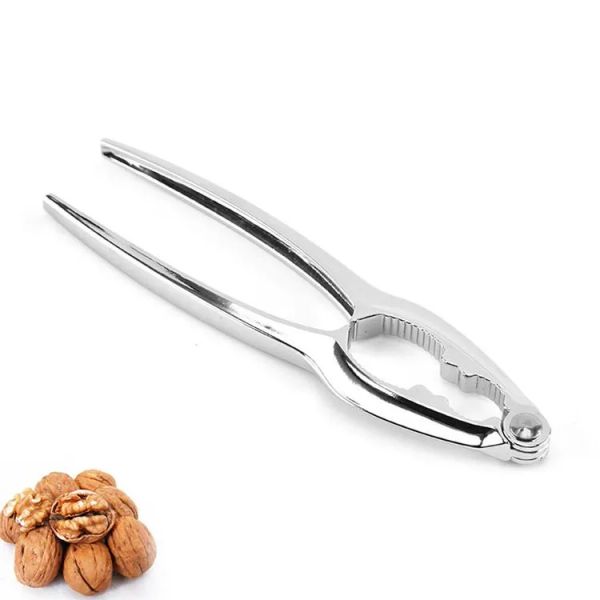 Durable Nutcracker Tool Nutcracker Kitchen Gadgets Metal Nut Cracker Glossy Silver Zinc Alloy Walnut Cracker Wholesale LL