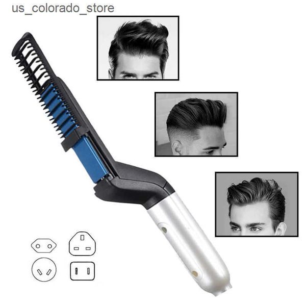 Electric Hair Brushes Multifunctional Electric Hair Comb Brush Beard Straightener Straightening Straight Curler Styling Tools L240910