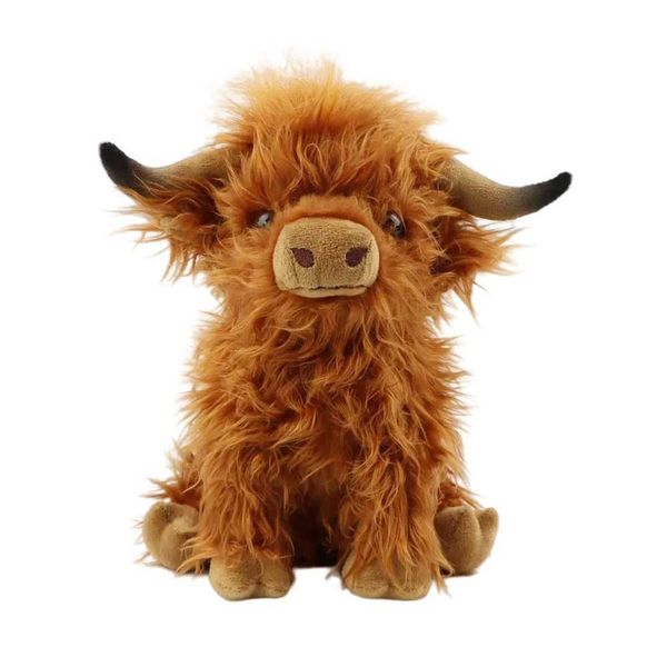 Brown Scottish Highland Cow Plush Toy Baby Cow Stuffed Toy Highland Cow Accpany Plush Toy Boy and Girl Birthday Gifts Y250108
