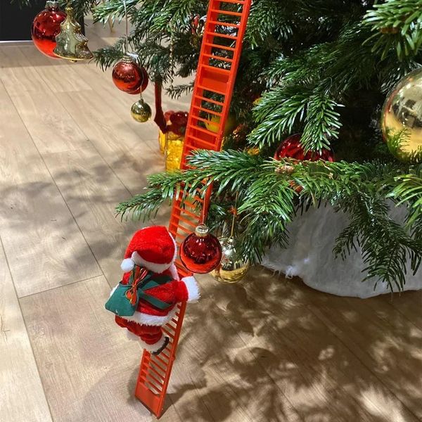 Christmas Decorations Climbing Ladder Santa Claus Music Doll Christmas Ornament Decoration for Home Christmas Tree Hanging Decor Year Gift 2