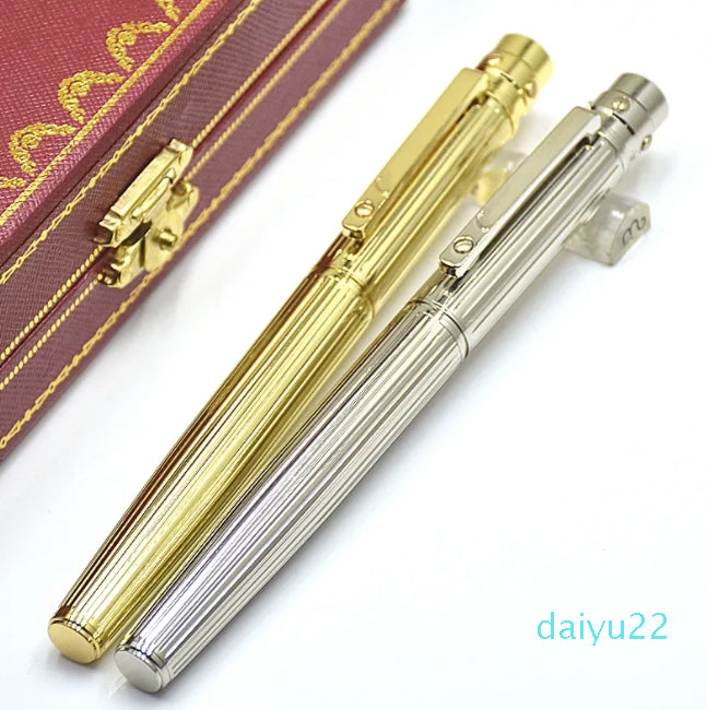 wholesale Santos Series Metal Rollerball Pen Sier Black & Golden Stationery Office Supplies Writing Smooth Gel Pens As Gift