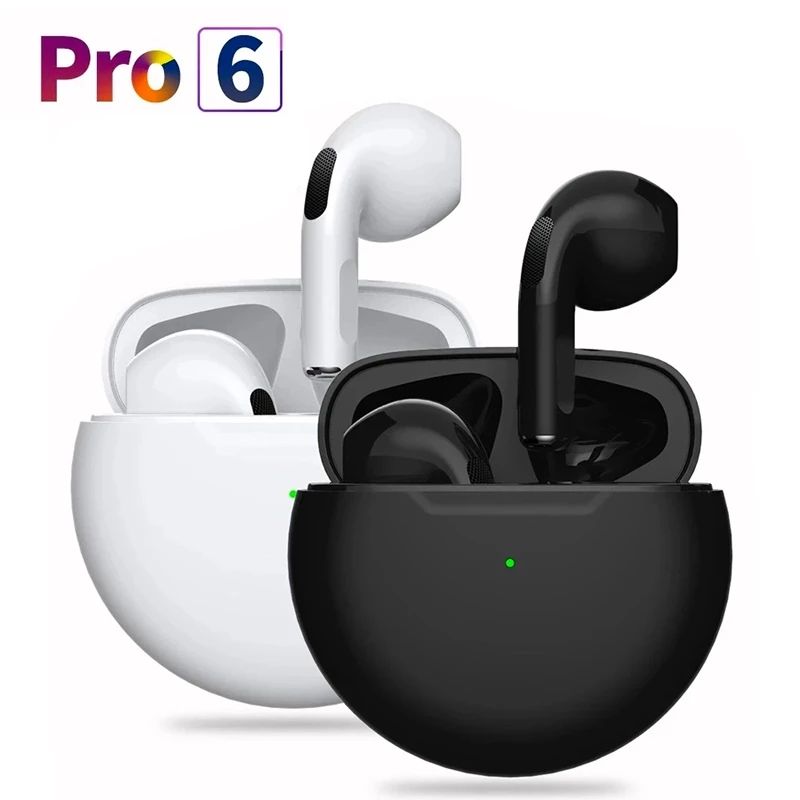 Air Pro 6 TWS Wireless Headphones Earbuds with Mic Fone Bluetooth Earphones Sport Running Earpiece for Smart Mobile Cell Phone