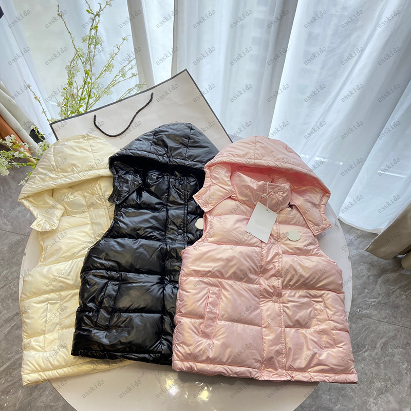 Baby Warmer Clothes Girls Boys Designer Winter Down Jackets Outwear Children Warm Vests Kids Hooded Fashion Waistcoat Babies Coats CXD2411272F12