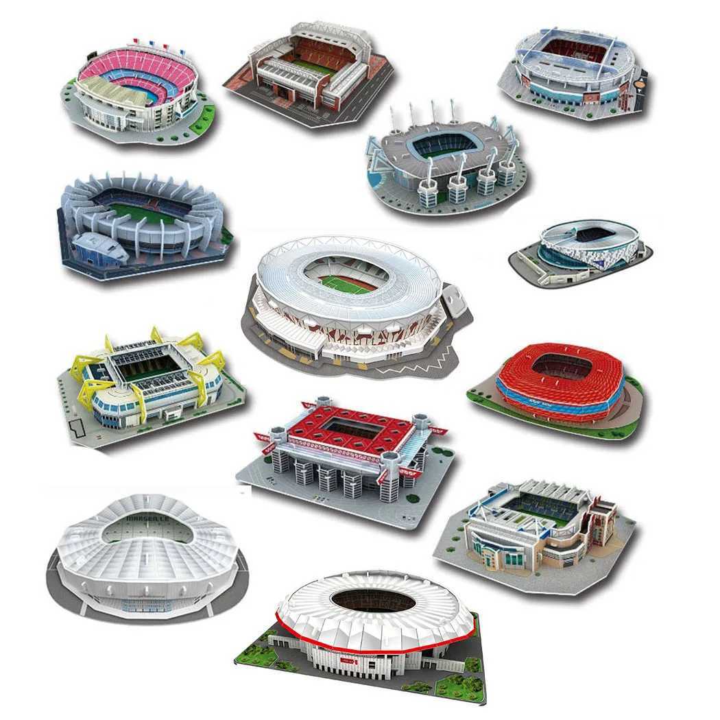 Feooe DIY 3D Puzzle Football Field Model Building Stadium Assembly ToysXJ241120