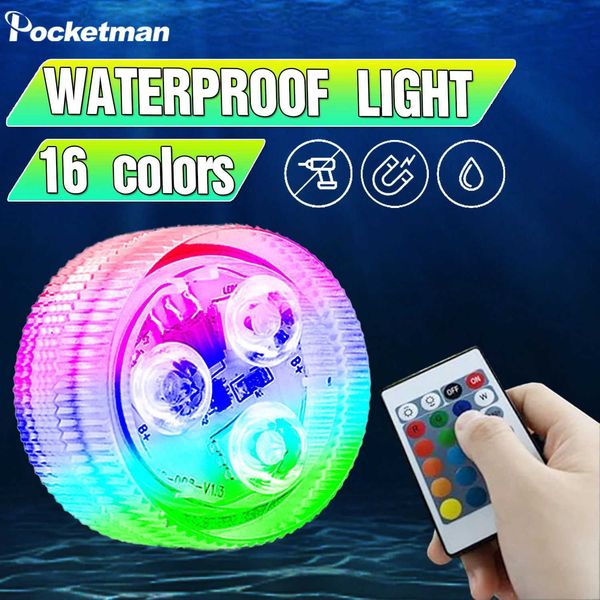 3 LED Underwater Light RGB IP68 Waterproof Swimming Pool Accessories Light Outdoor Submersible Lights Pond Vase Remote ControlLX241026