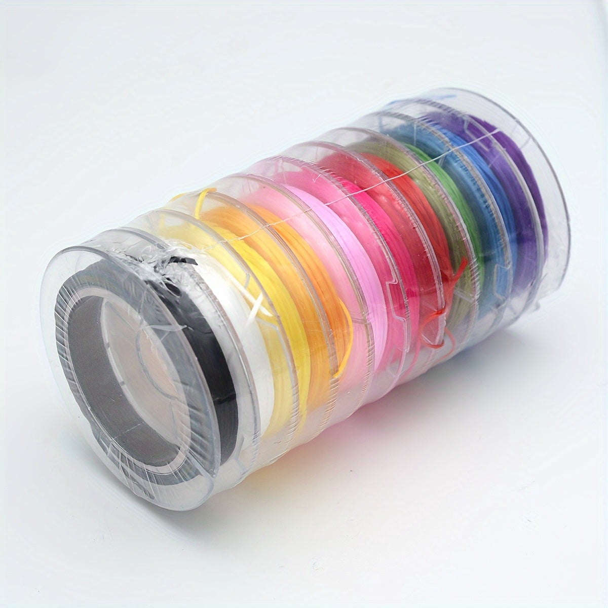 TEMU 10 Rolls 10.0m Elastic Beads String-transparent Red Beaded Bracelet-necklace Ingredients, Colorful Wire, Durable Accessories, Suitable For