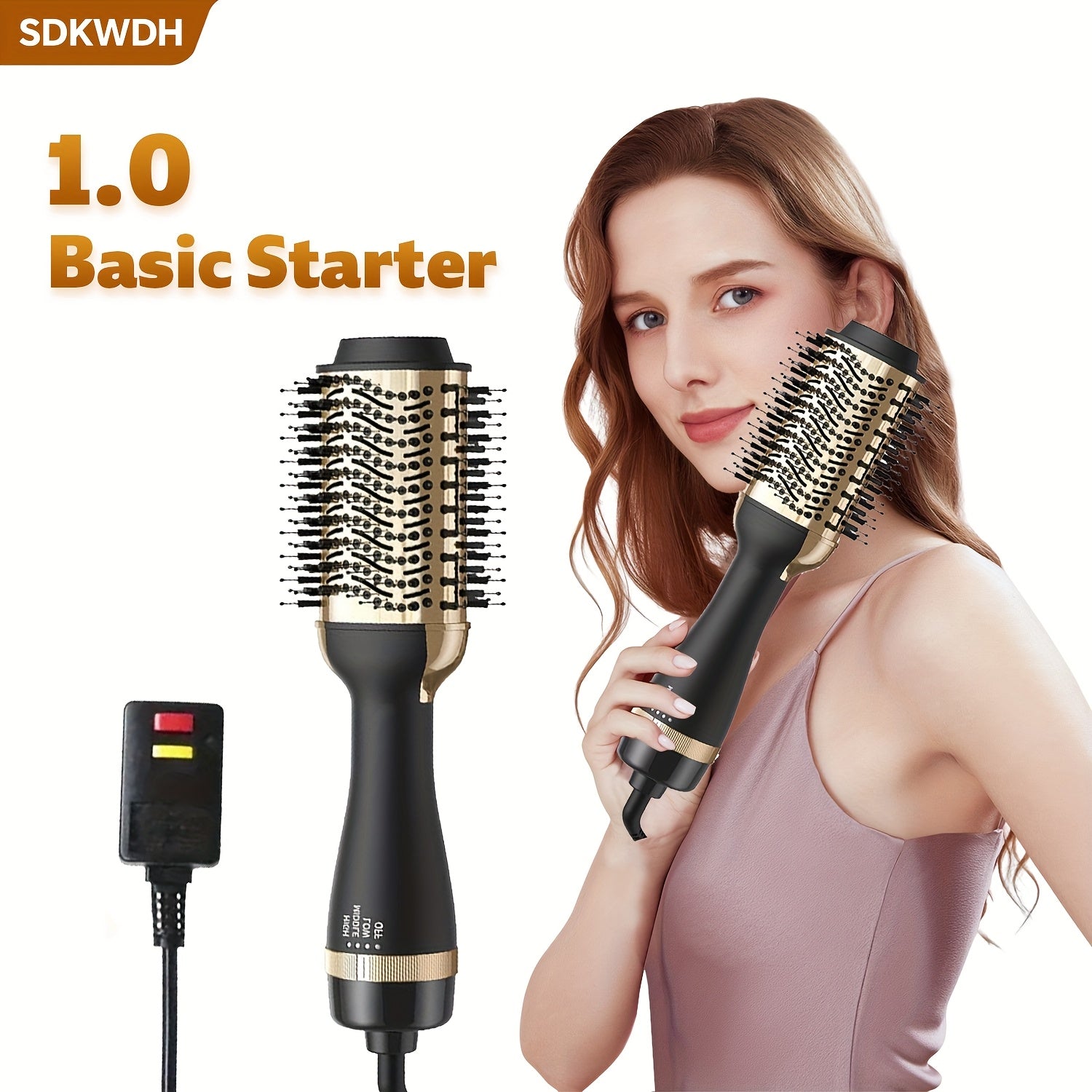 TEMU 4in 1 Dryer Brush - Hot Air Styling With Curling Comb, 360 Degree Swivel Plug, 1500w, 's Gift, The Best Valentine's Day Gift