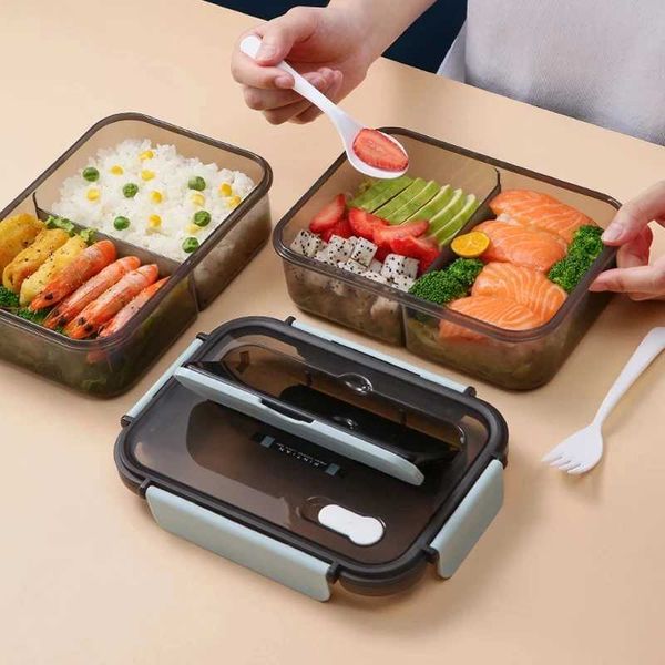 Transparent Lunch Box For Kids Food Storage Container With Lids Leak-Proof Microwave Food Warmer snacks bento box japanese style Y240919