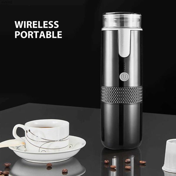 Coffee Makers Mini portable pocket coffee machine 1200mah PP stainless steel travel tool manually operated portable coffee machine y240930
