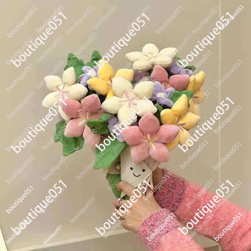 Interesting Hand-held Flowers Tulips Potted Plants Plush Toy Cute Soothing Bouquets Girls Graduation Day Gift Dolls Y240801