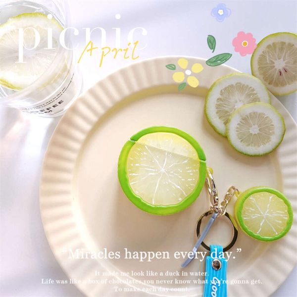 ddmygifts 3D Lime Suitable Pro1-2-3 Generation Bluetooth Wireless Earphone Cover Creative Silicone Case Soft A