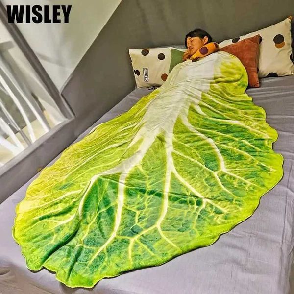 Fluffy Flannel Cabbage Blanket Perfect for Bed Couch Sofa Camping Office Digital Printing Cabbage Soft Warm Blanket Baby BlanketC250118