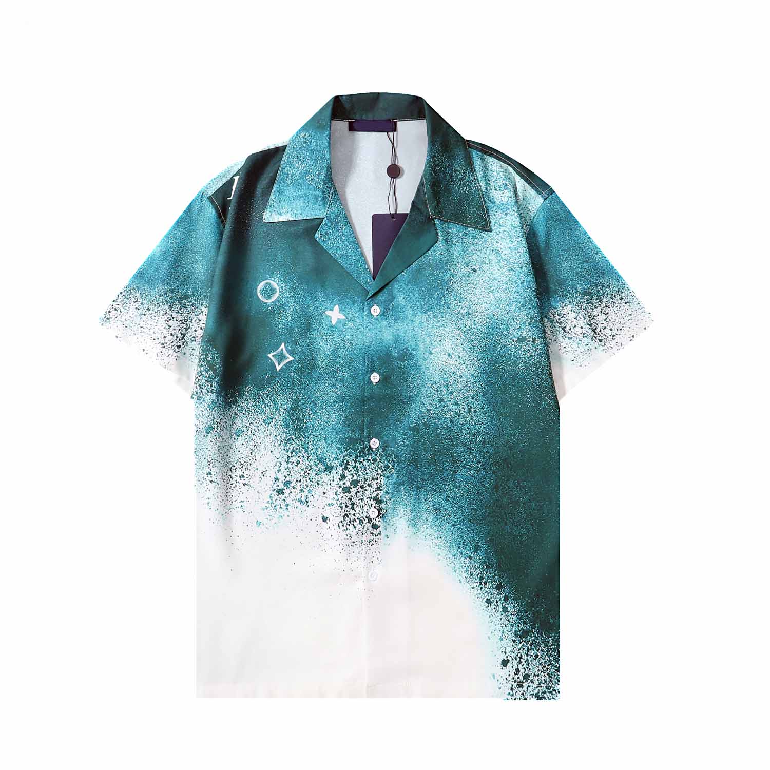 Designer shirts mens lattice dress coat shirt Spring and summer embroidery fashion geometric print bowling shirt hawaii t shirt men slim fit Long sl