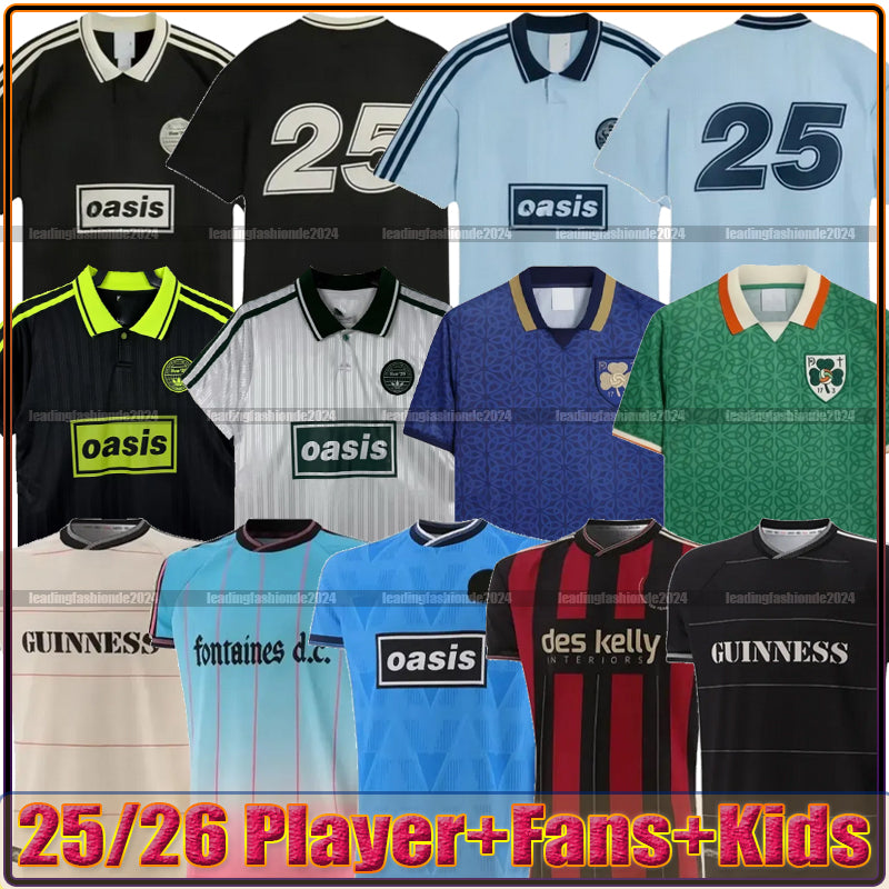 25 26 Oasis Tour Jacquard Jersey soccer maillot de foot football black Oasis Live Bohemians 2025 135th Anniversary Football Shirts Kit Fontaines Oas