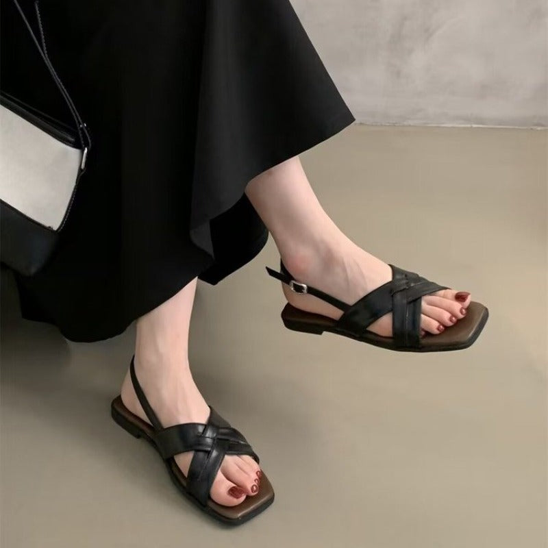 Women&#039;s Sandals Women&#039;s New Summer French Beautiful Vintage Fairy Night Wind Holiday Beach Soft Flat Beach Shoes